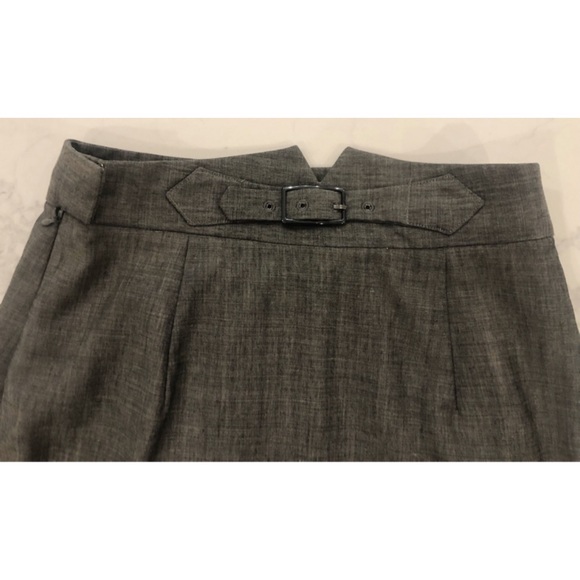 ZAC POSEN Gray Pleated Gathered Side Wrap Mini Skirt SZ 8 Fits 4 - Picture 7 of 12